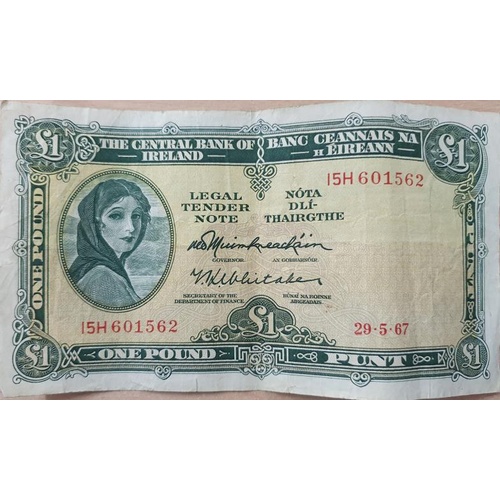 236 - Ireland - Lady Lavery £1 Note, 29.5.67