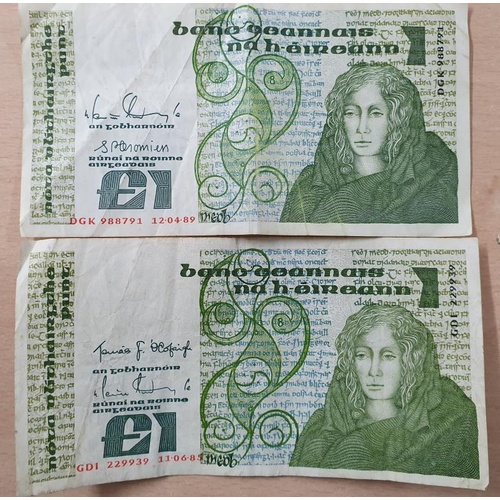 238 - Ireland - B-Series £1 Notes, 1985 and 1989