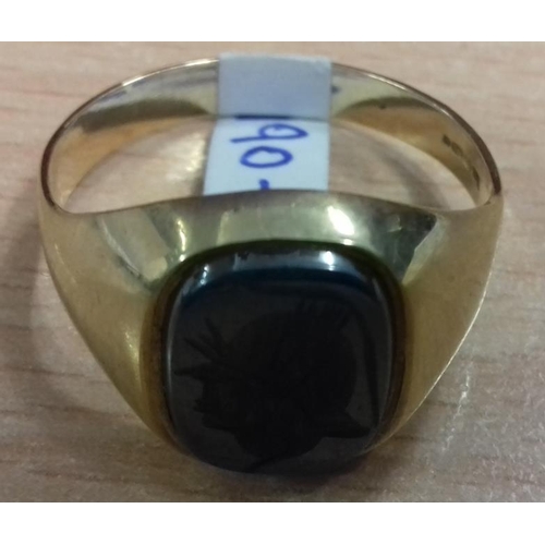 241 - 9ct Gold Gentleman's Ring - Size X - Hallmarked