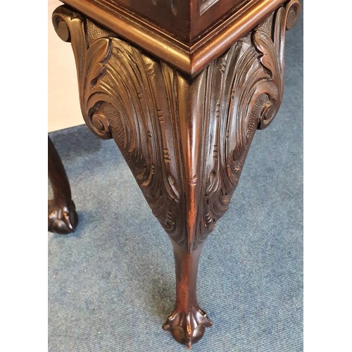 269 - Exceptional Georgian Style Carved Mahogany Breakfront Serving Table with carved frieze and raised on... 
