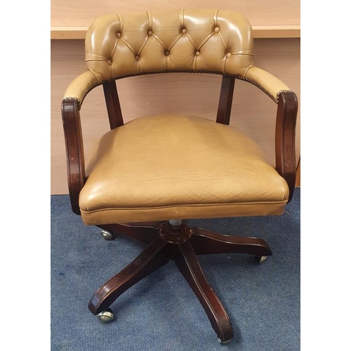 272 - Leather Button Back Office Swivel Chair