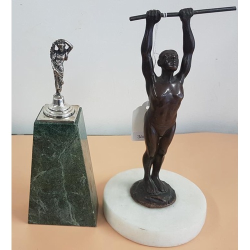 283 - Bronze Art Deco Figure and Classical Figure on Marble Base