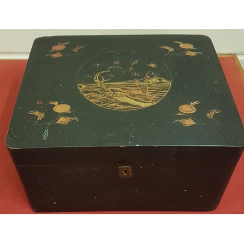 298 - Oriental Trinket Box with Japanese Lacquer A/F