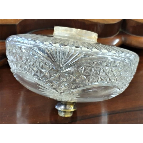 305 - Fine Quality Cut Glass Oil Lamp Bowl - c. 7.5ins diameter