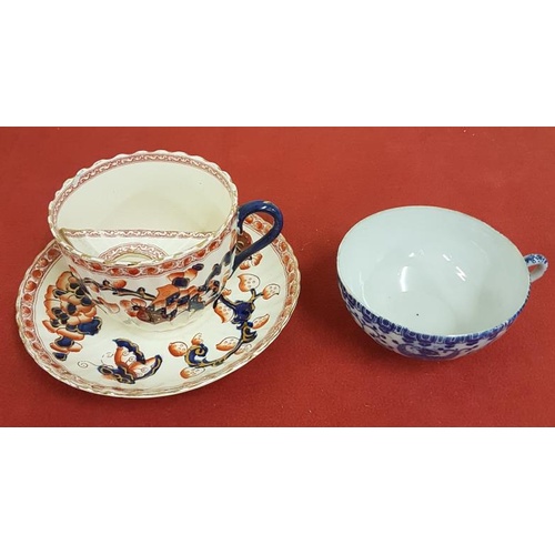 309 - Moustache Cup and Saucer and a Blue Cup