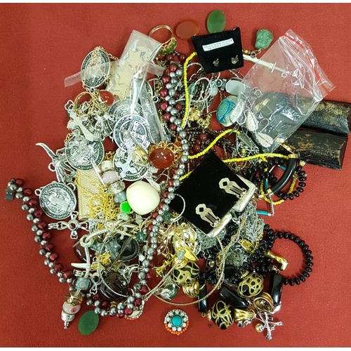 322 - Box of Costume Jewellery, some Silver