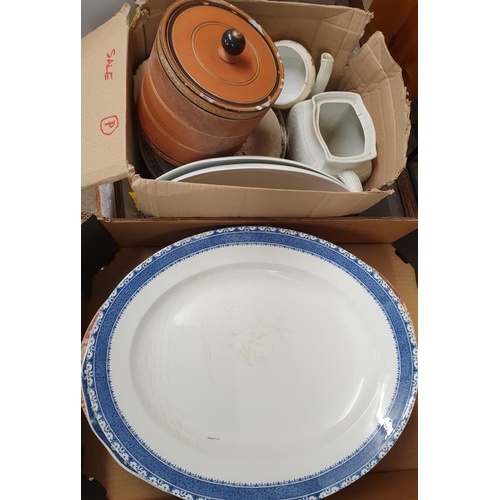 334 - Large Box of Meat Dishes and Various Ceramics