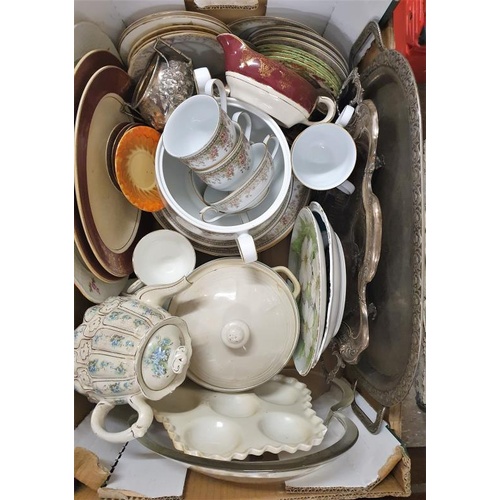 338 - Box of Ceramics, Metalwares and Ornaments etc.