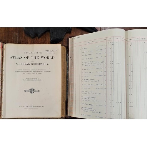 391 - 1940's Ledger and a Descriptive Atlas of the World