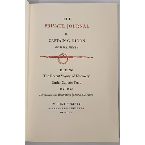 432 - The Private Journals of Cpt. G.F. Lyon during Voyage of Discovery 1821-23. Pub. 1970. Limited editio... 