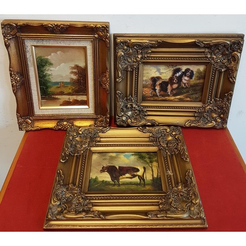 449 - Three Gilt Frame Country Life Pictures, c.12 x 10.5in