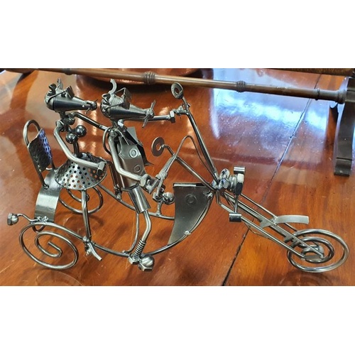 482 - Metalwork Model of a Pair of Rodents on a Motorcycle
