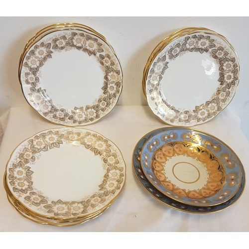 503 - Two Georgian Derby Dishes and a Set of Twelve Hammersley Dessert Fruit Plates