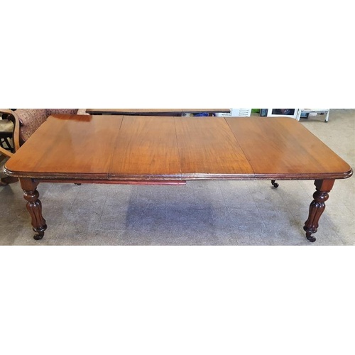 520 - William IV Mahogany Extending Dining Table with two spare leaves - 94ins long x 48ins wide