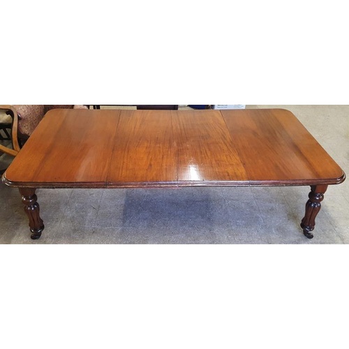 520 - William IV Mahogany Extending Dining Table with two spare leaves - 94ins long x 48ins wide