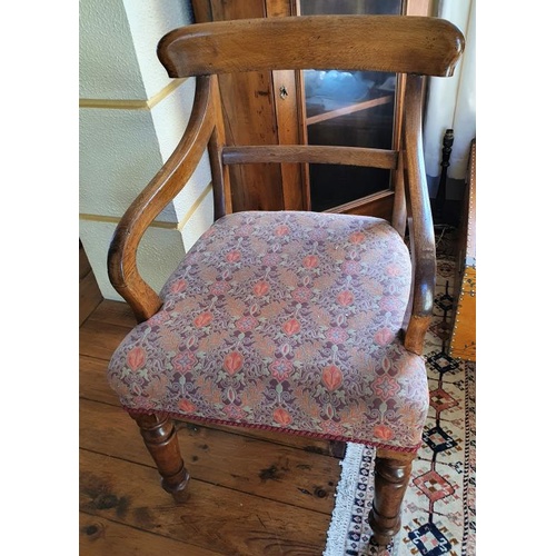 551 - Victorian Oak Elbow Chair