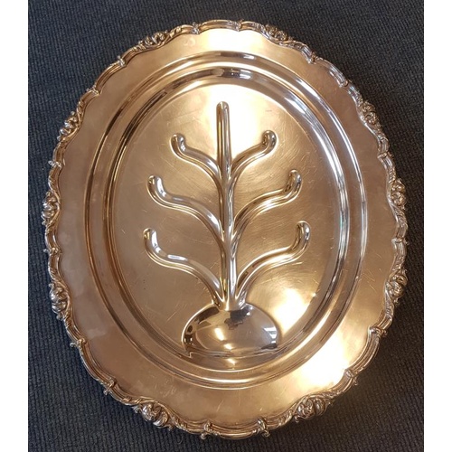 555 - Silver Plated Well and Tree Meat Platter