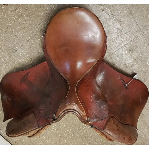 29a - Three Leather Saddles
