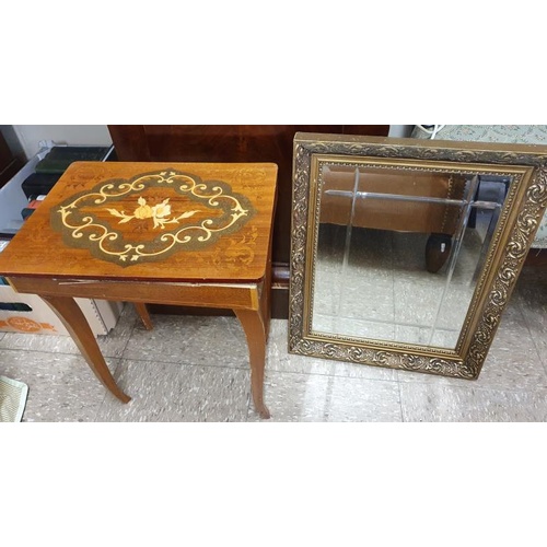 137a - Gilt Frame Wall Mirror and a Musical Table