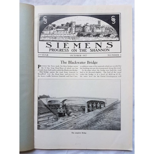 77 - Siemens. Progress on the Shannon. Second Year 1927-1928. 12 Numbers, all issued in the Second year. ... 