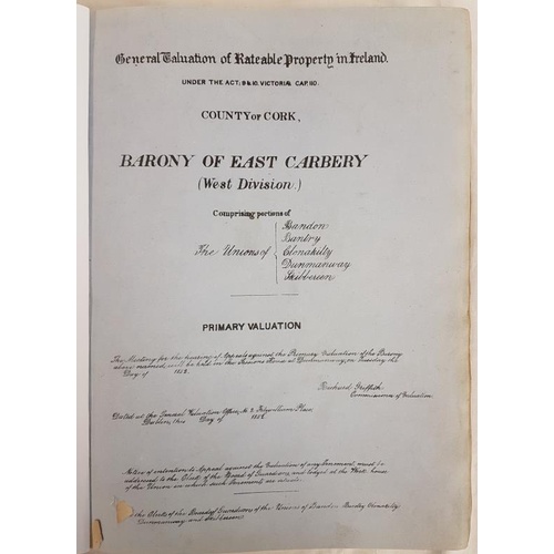 79 - Griffith Valuation of Cork, comprising Bandon, Bantry, Clonakilty, Dunmany & Skibbereen. 1852. E... 