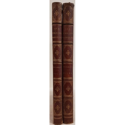 83 - Charles J. Richardson. Old English Mansions. 1841/48. 1st edition. 2 volumes. Folio. Numerous colour... 