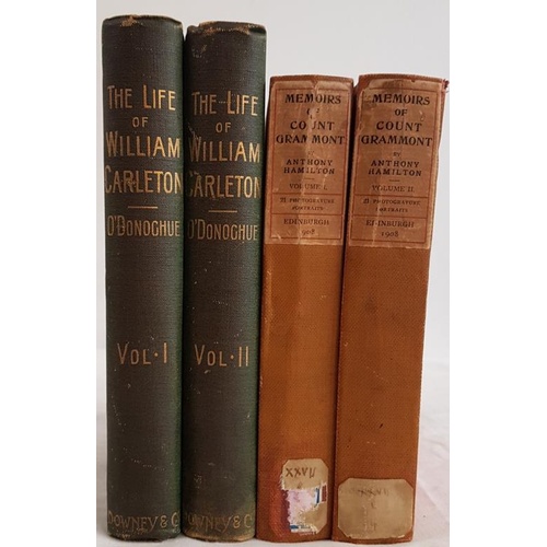 112 - The Life of William Carleton, O’Donoghue, Downey 1896. 2 Vols. Lovely fresh set. Anthony Hamilton, M... 