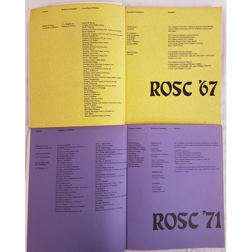 565 - Two Irish interest Rosc Art Catalogues – 1967 and 1971 – Anne Crookshank. Softcovers, quarto. Illust... 