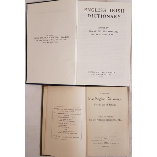 567 - Tomas De Bhaldraith - English-Irish Dictionary Hardcover 1959. Pages xii, 864, 8vo. In blue cloth co... 