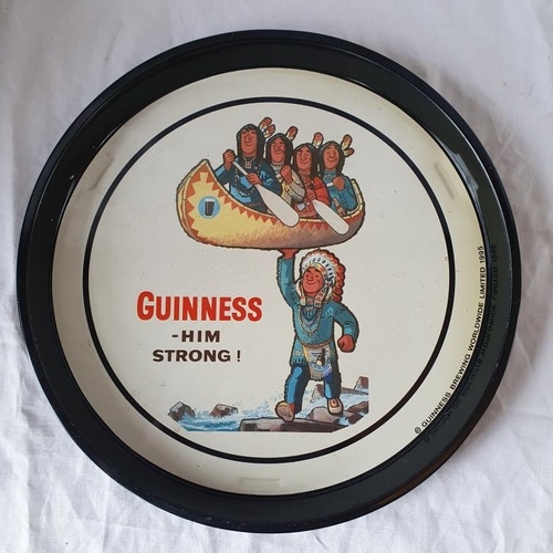 9 - Guinness Tray 'Him Strong' - 12ins diameter