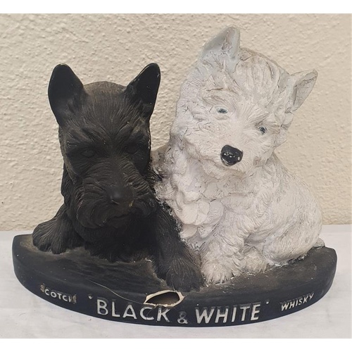 15 - Black and White Rubberised Mid-20th Century Scottie Pub Advertising figure (A/F) (damage to front), ... 