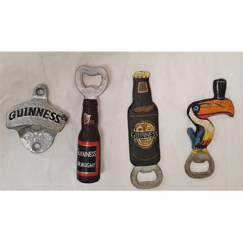 32 - Four assorted metal Guinness Bottle Openers
