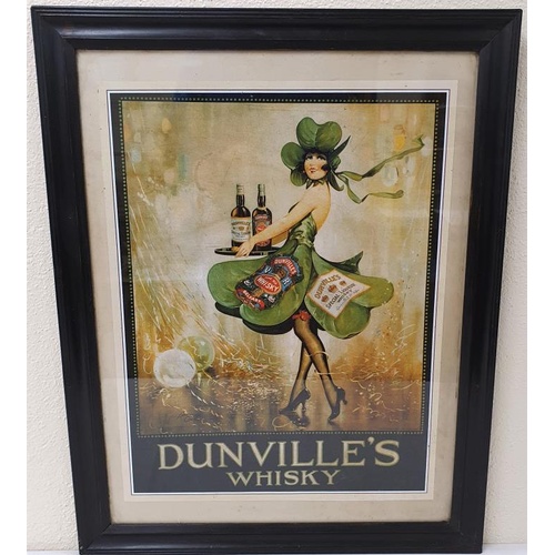 34 - Large Black Framed Dunvilles Whiskey Print - 29.5 x 23ins