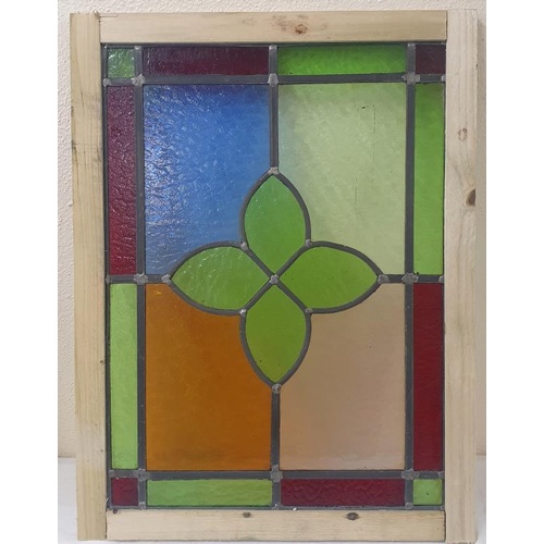 47 - Stained Glass Panel (no damage or cracks) - 25 x 19ins