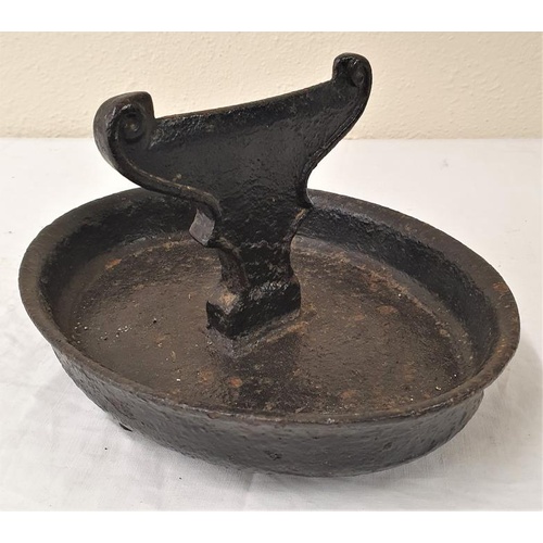 56 - Early 19th Century Cast Iron Boot Scraper of Oval Dish Form
