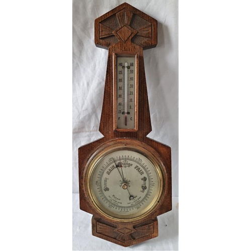 60 - 20th Century Oak Cased Barometer