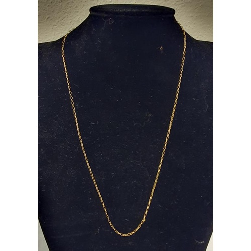 92 - 9ct Gold Chain - 18ins long, approx. .65gram