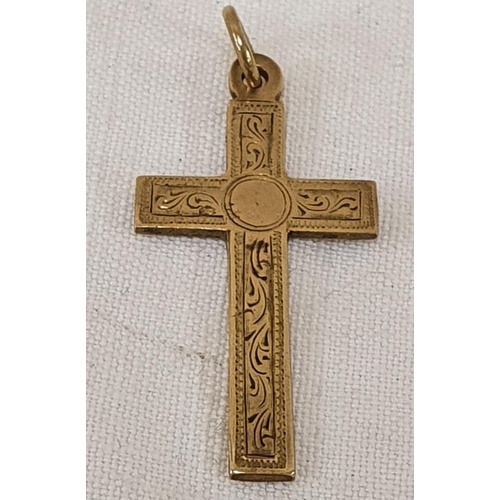 99 - 9ct Gold Cross, Irish Hallmark, c.2.8grams