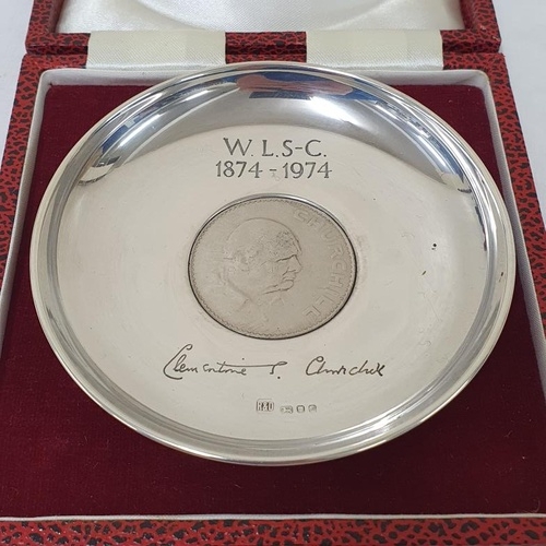 100 - Commemorative Churchill Silver Crown (1965) within a Silver Dish (75gms silver)