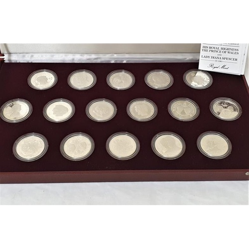 104 - Royal Marriage Commemorative Silver Coin Collection (Total silver Weight: 452grms)