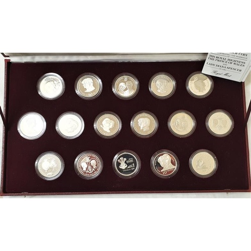 104 - Royal Marriage Commemorative Silver Coin Collection (Total silver Weight: 452grms)