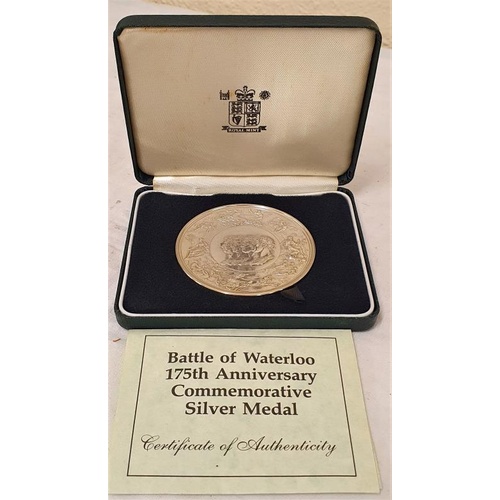 106 - Battle of Waterloo 175th Anniversary Commemorative Silver Medal (153grm Silver)