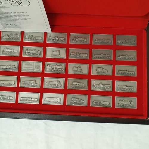 107 - Boxed Set of Pewter Ingots of Great British Locomotives 1975 (50 in total)