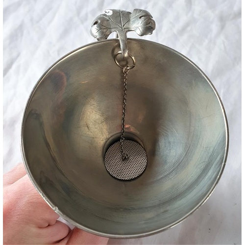 112 - Vintage Silver Plated Wine Funnel with Strainer attached