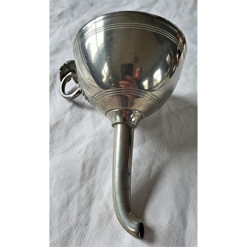 112 - Vintage Silver Plated Wine Funnel with Strainer attached