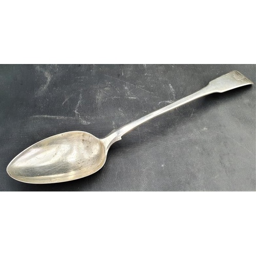 114 - London Silver Basting Spoon (1790) George Smith and William Fearn, Lawson Family Crest (141grms)