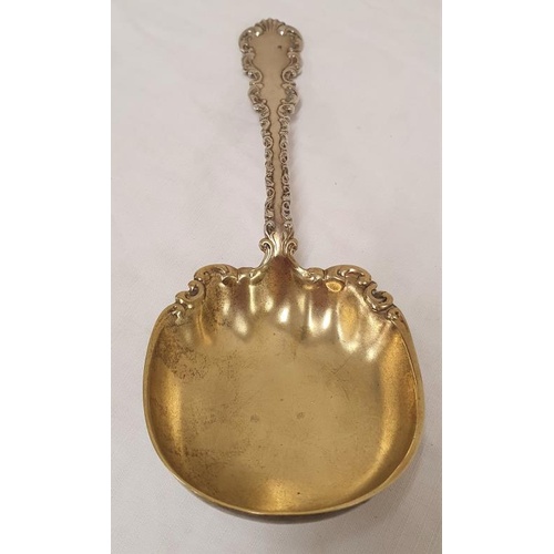 119 - Whiting Man & Co. American Sterling Silver Serving Spoon with Gilt Bowl (88gm Silver)