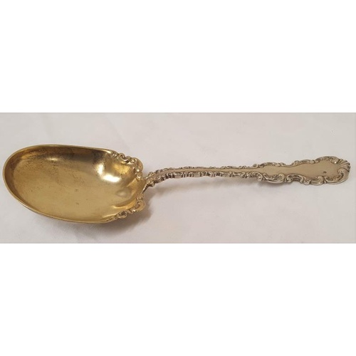 119 - Whiting Man & Co. American Sterling Silver Serving Spoon with Gilt Bowl (88gm Silver)