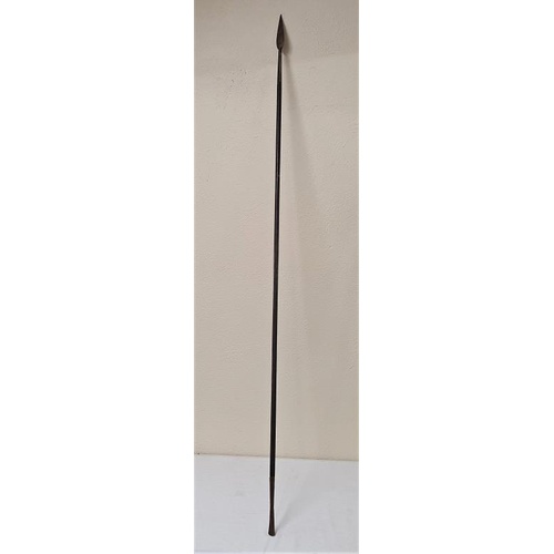 152 - 19th Century African Double Ended Spear, painted gallery No. 41