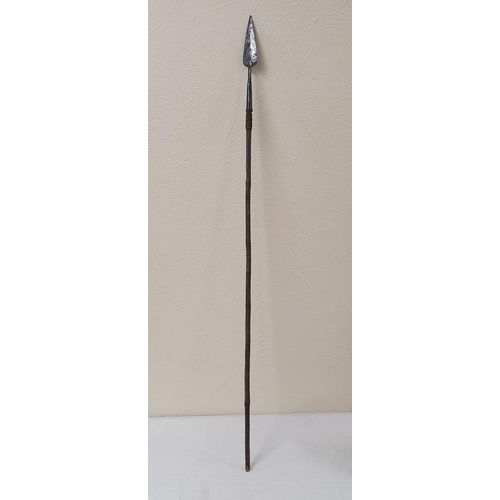 153 - 19th Century African Spear with Decorative Blade